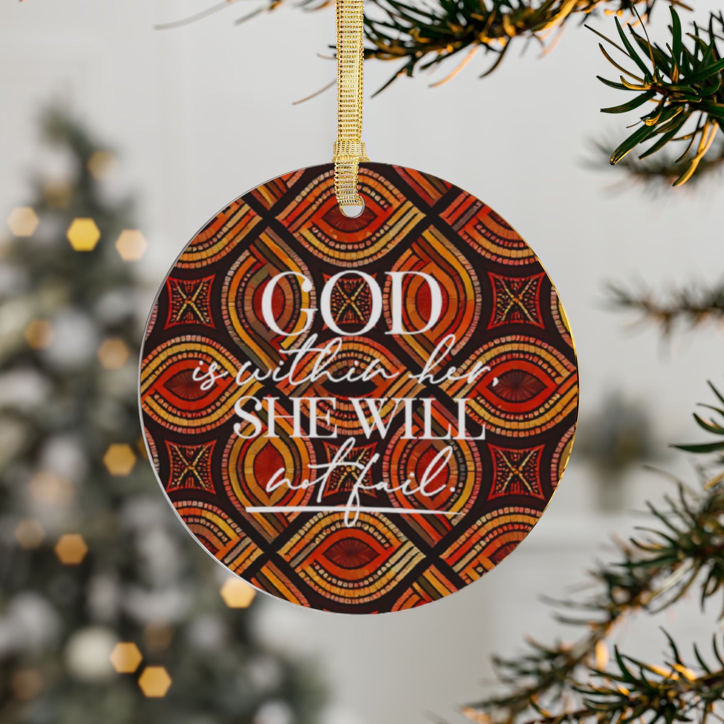 God is Within Her Acrylic Ornament