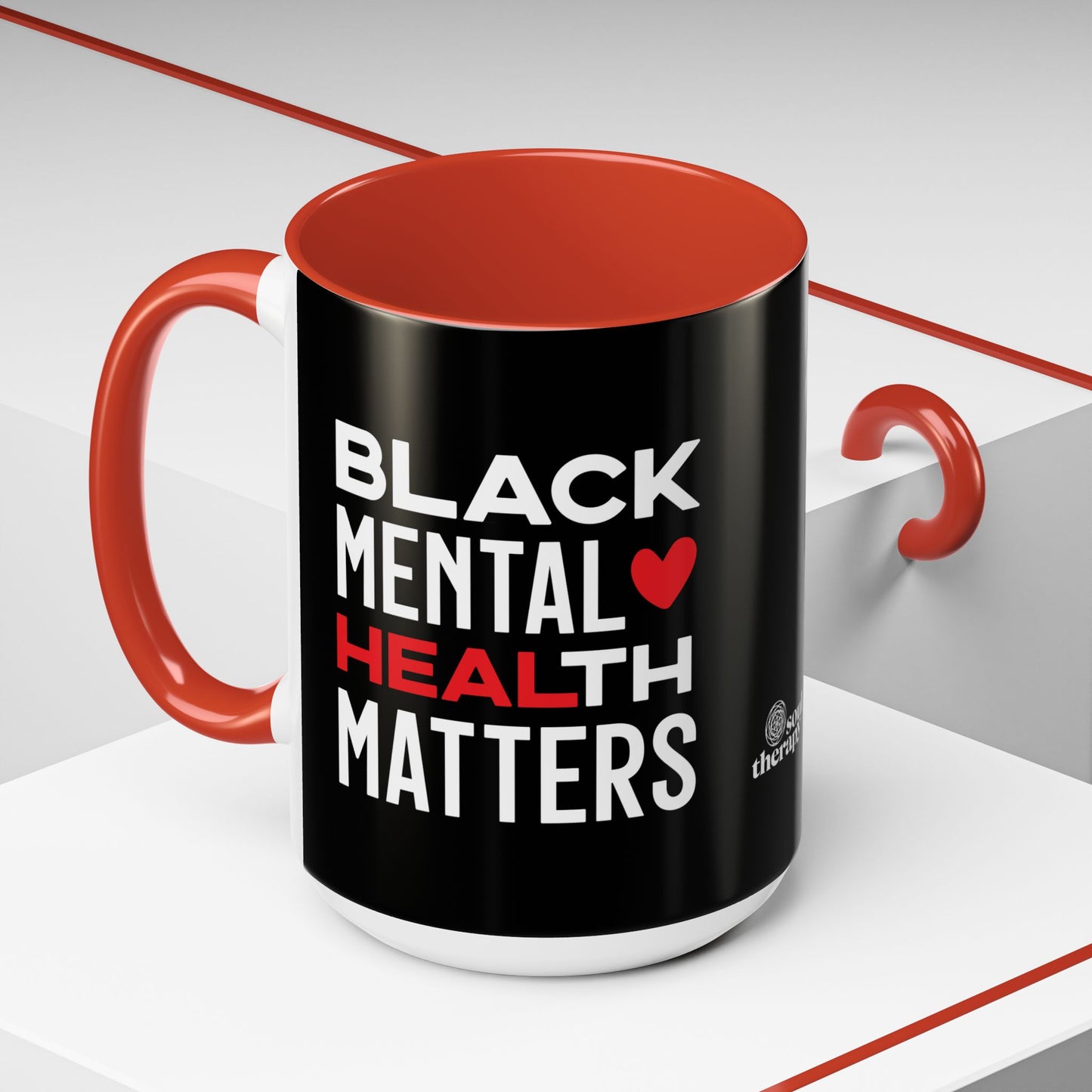 Mug - Black Mental Health Matters Self-Care Coffee Mug (11, 15oz)