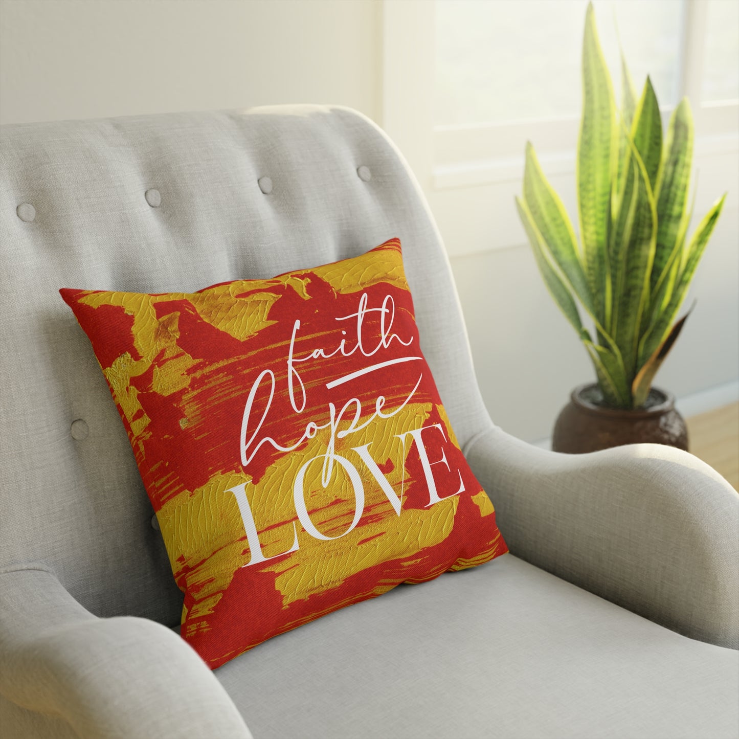 Adira "Faith, Hope, Love" Pillow (red)