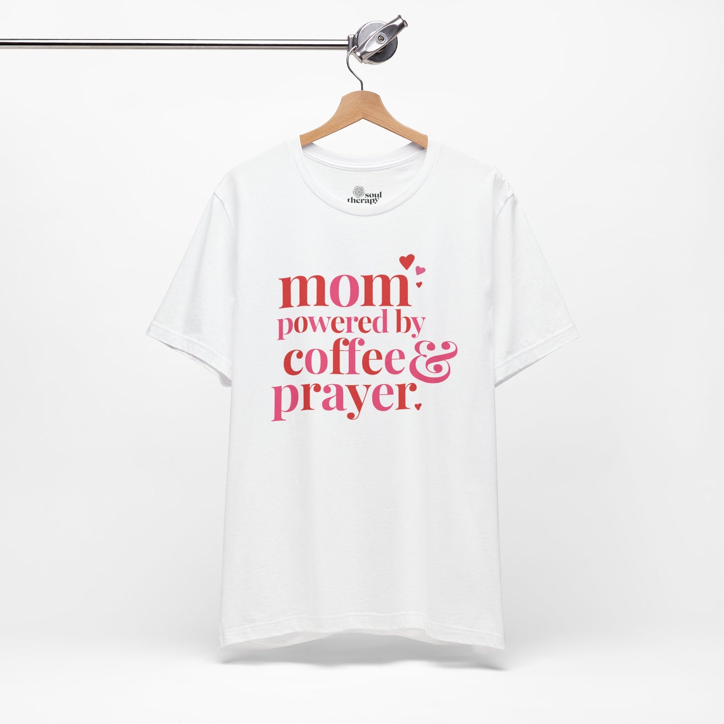 Mom: Powered by Coffee & Prayer Comfort Tee