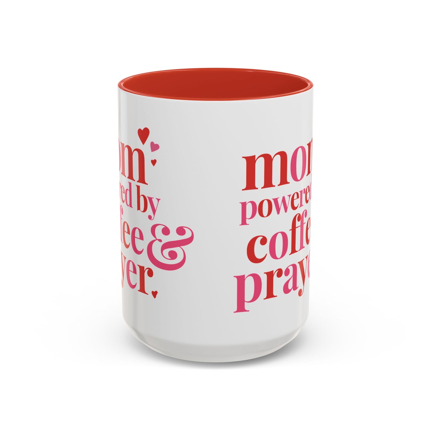 Mom: Powered by Coffee & Prayer Accent Mug