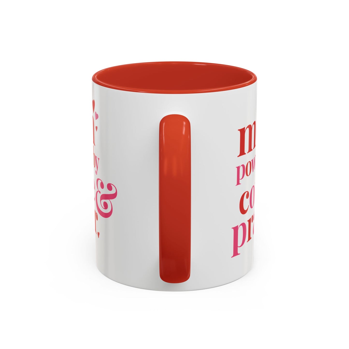 Mom: Powered by Coffee & Prayer Accent Mug