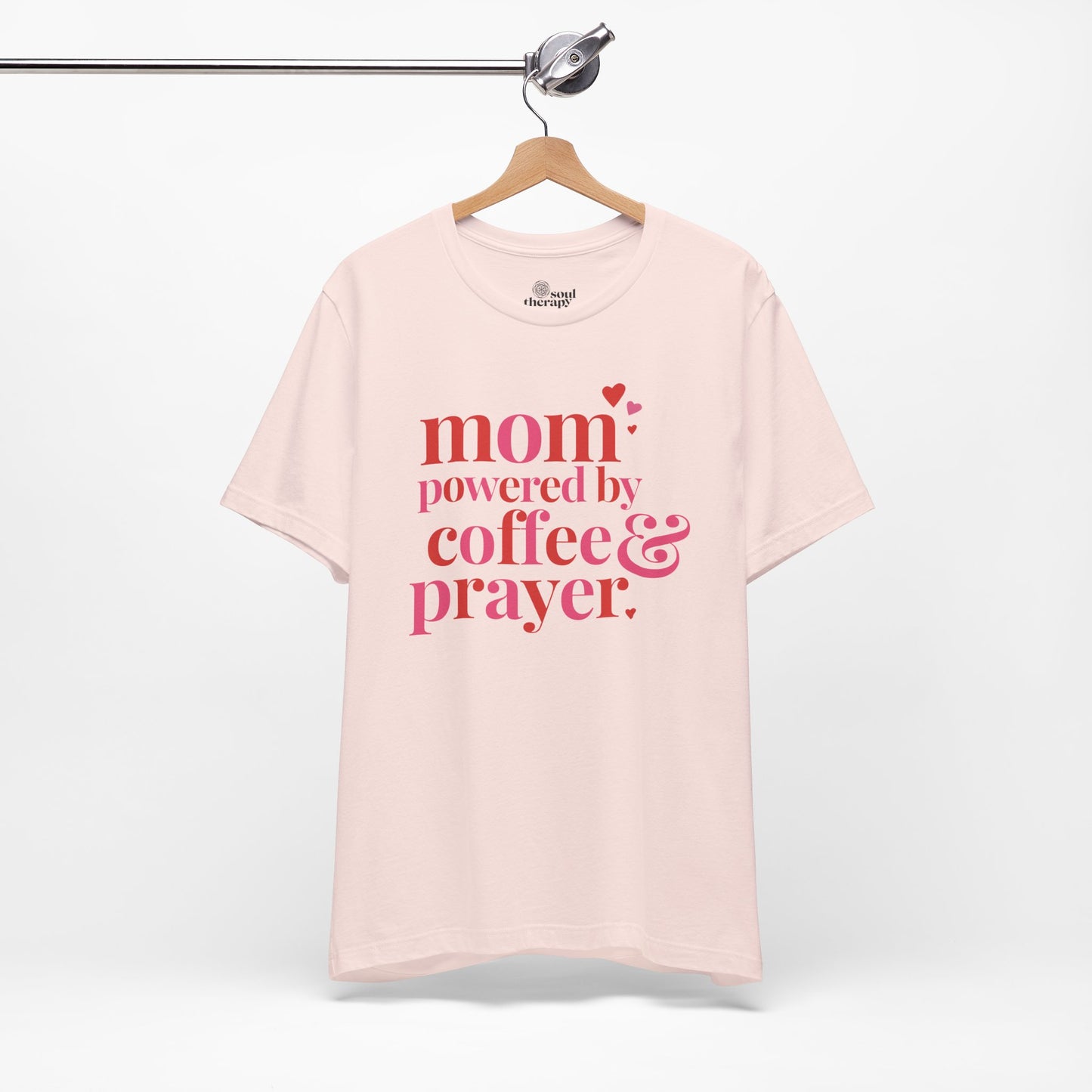 Mom: Powered by Coffee & Prayer Comfort Tee