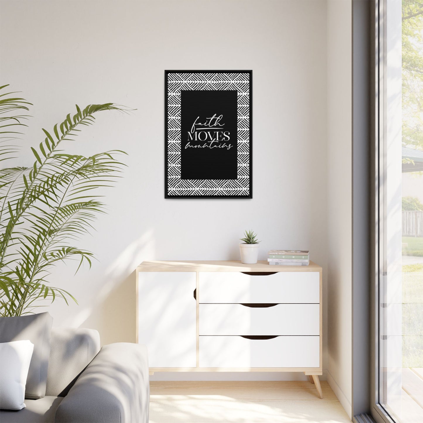 Koya Faith Moves Mountains Framed Canvas Art