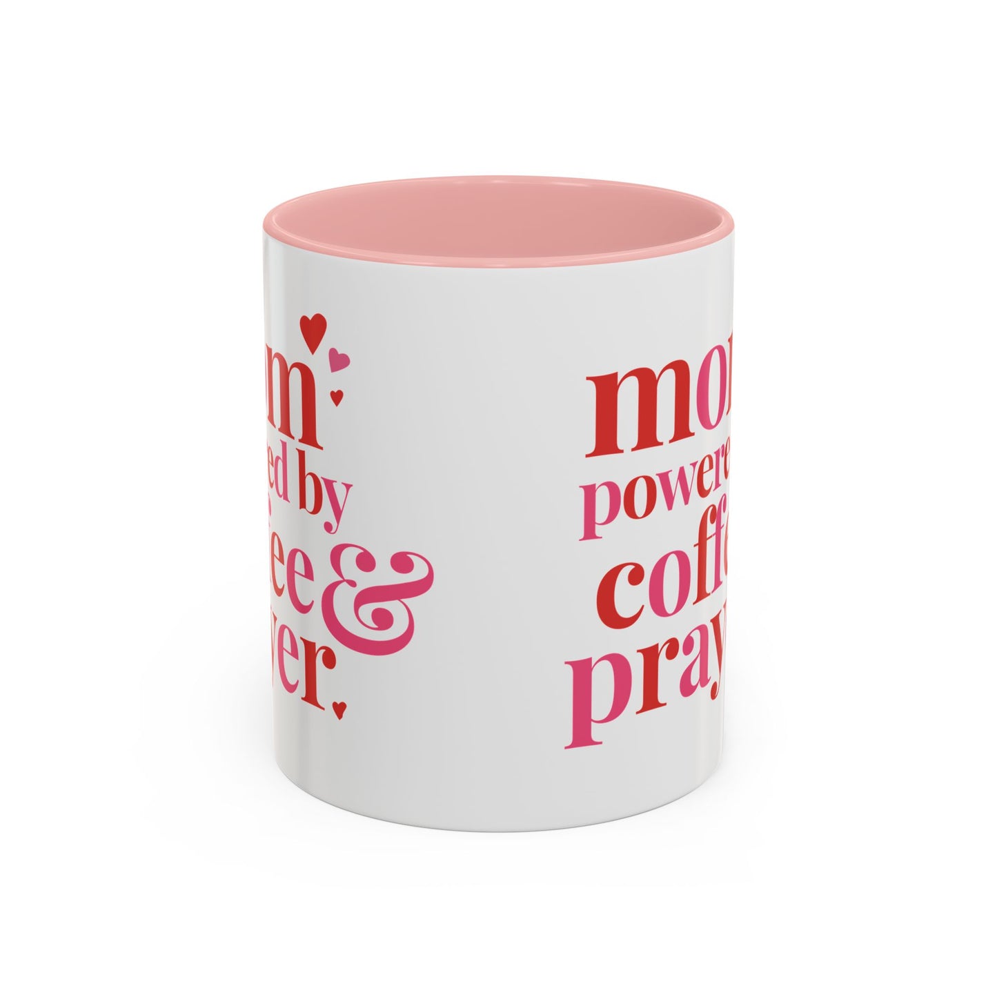 Mom: Powered by Coffee & Prayer Accent Mug