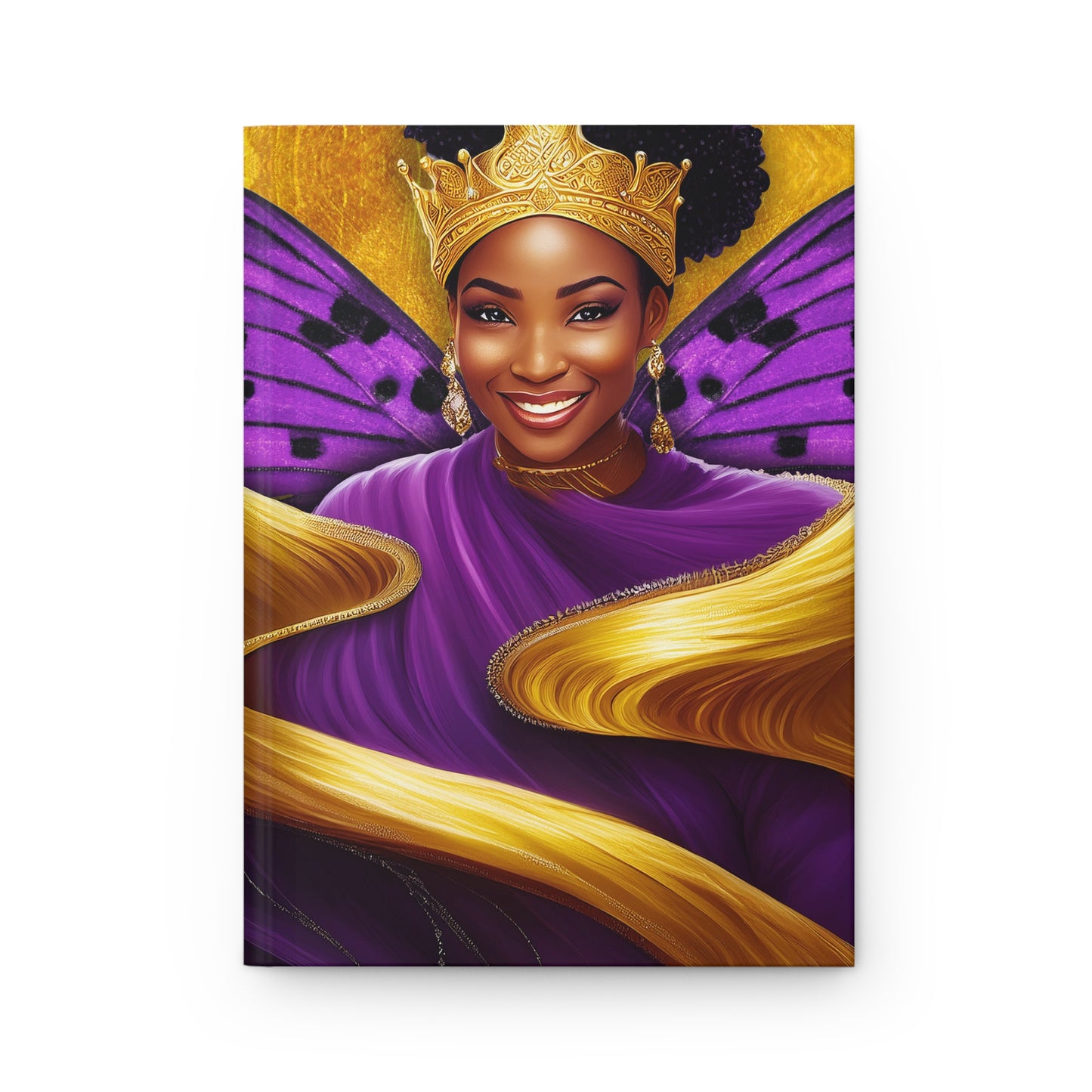 Royally Violet Black Butterfly Queen Hardcover Journal Matte