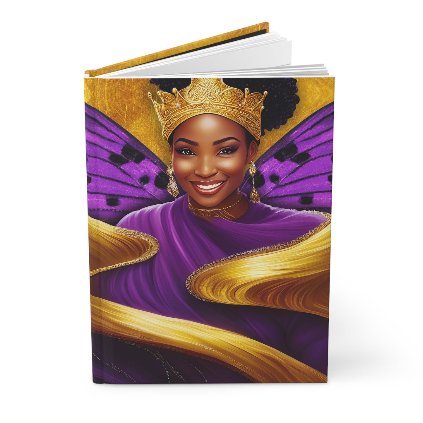 Royally Violet Black Butterfly Queen Hardcover Journal Matte