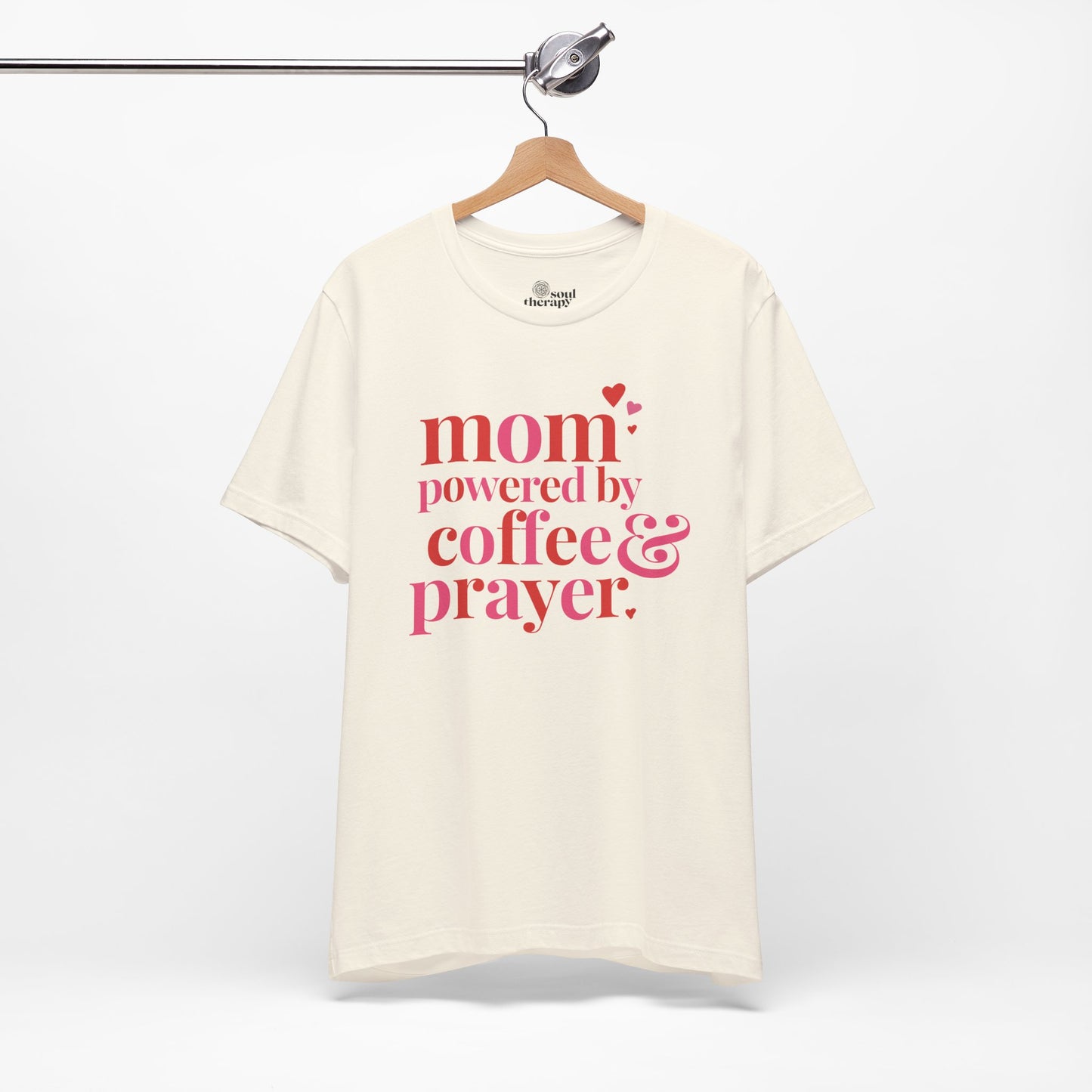 Mom: Powered by Coffee & Prayer Comfort Tee