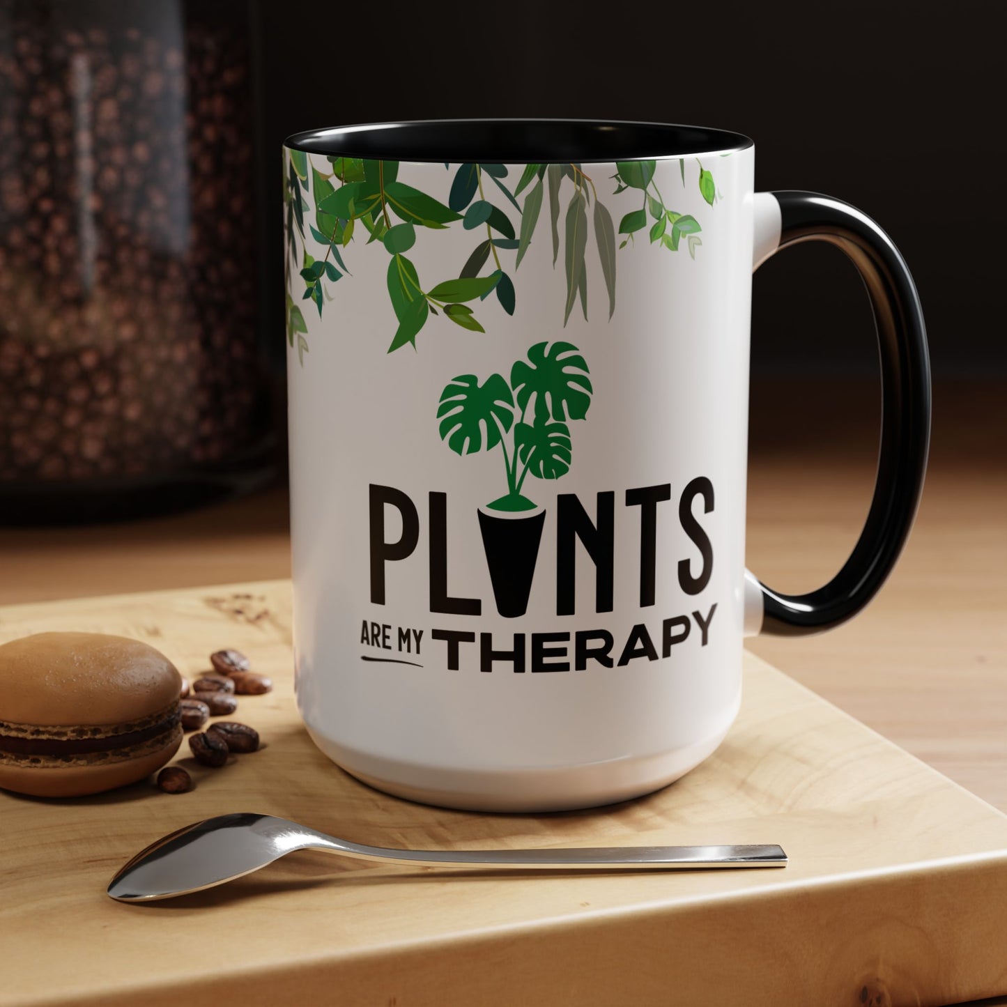Plants Are My Therapy Accent Mug