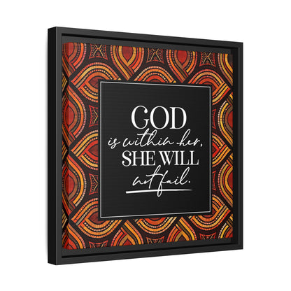God is Within Her Framed Canvas Art