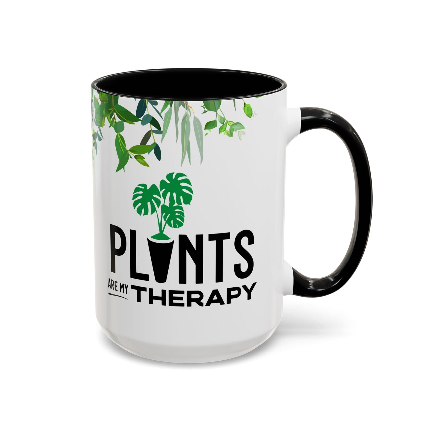 Plants Are My Therapy Accent Mug