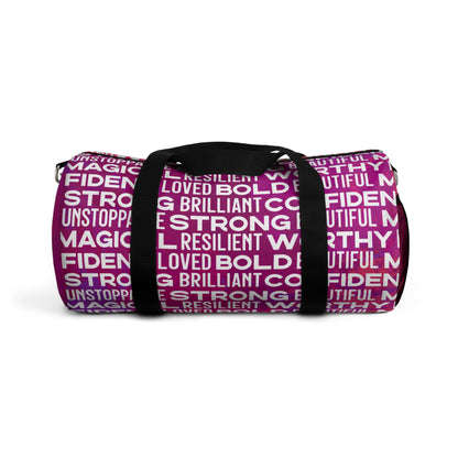Bold Affirmations Duffel Bag (Berry)