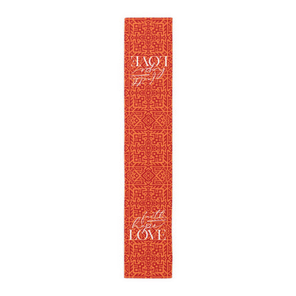 Kaya "Faith, Hope, Love" Tablerunner (red)
