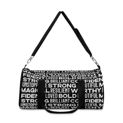 Bold Affirmations Duffel Bag (black)