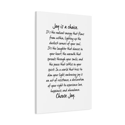 Joy is a Choice Canvas Wall Art (text)