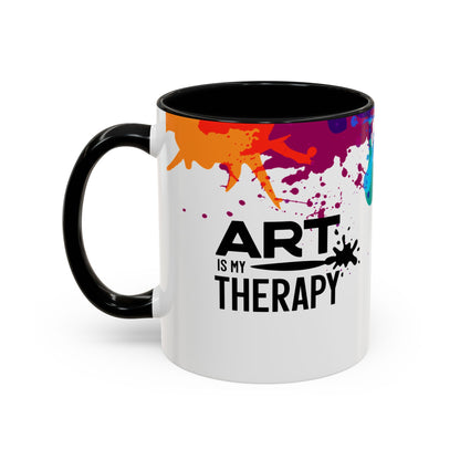 Art is My Therapy Accent Mug