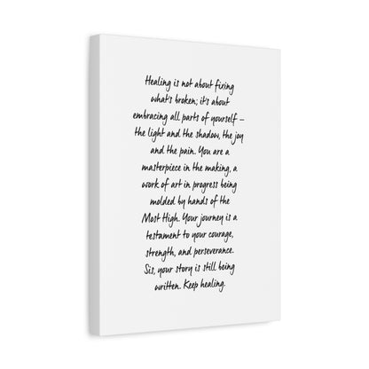 Embracing All of Me Canvas Wall Art (text)