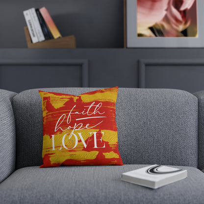 Adira "Faith, Hope, Love" Pillow (red)