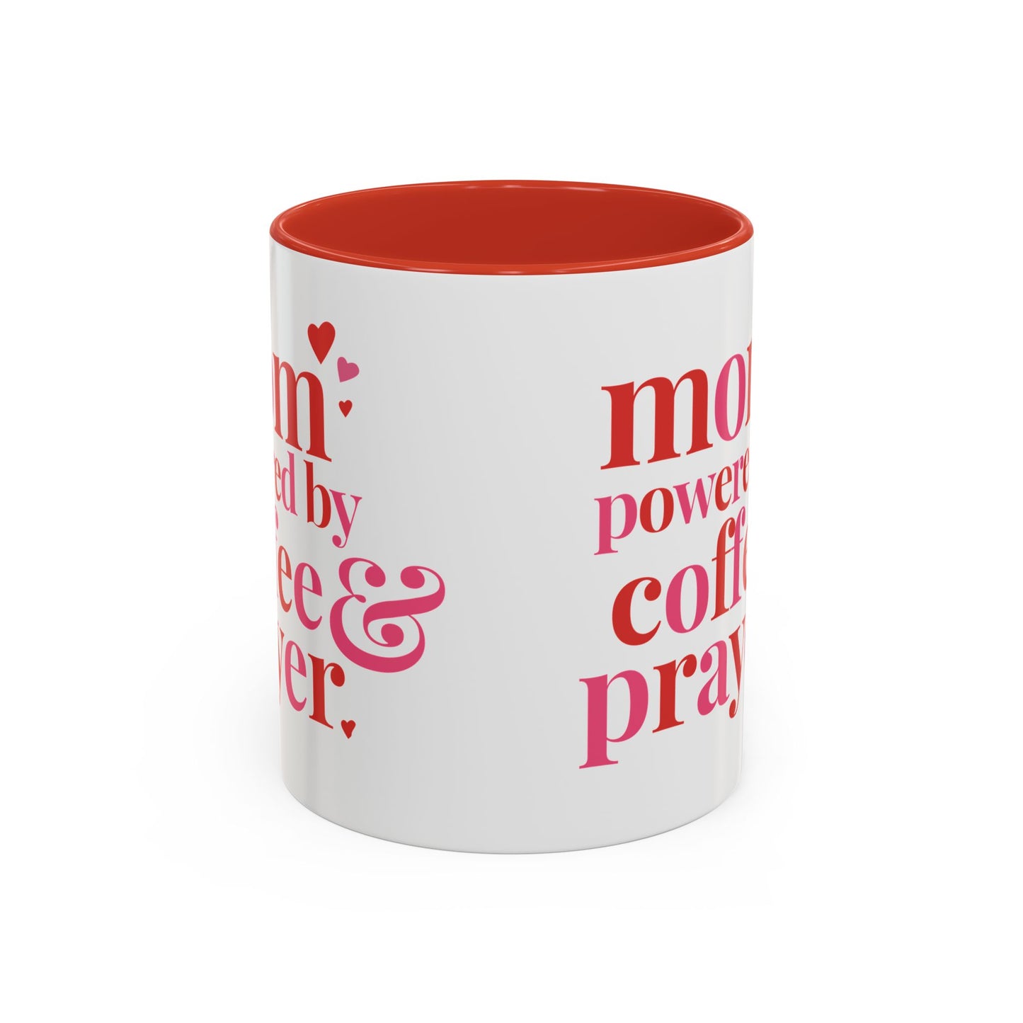 Mom: Powered by Coffee & Prayer Accent Mug