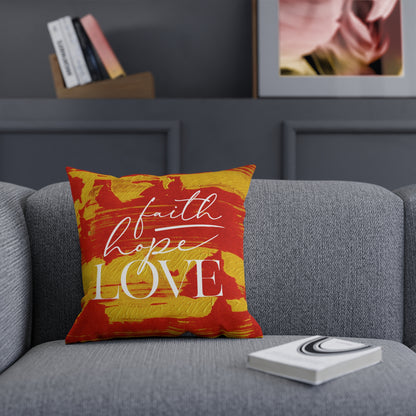 Adira "Faith, Hope, Love" Pillow (red)
