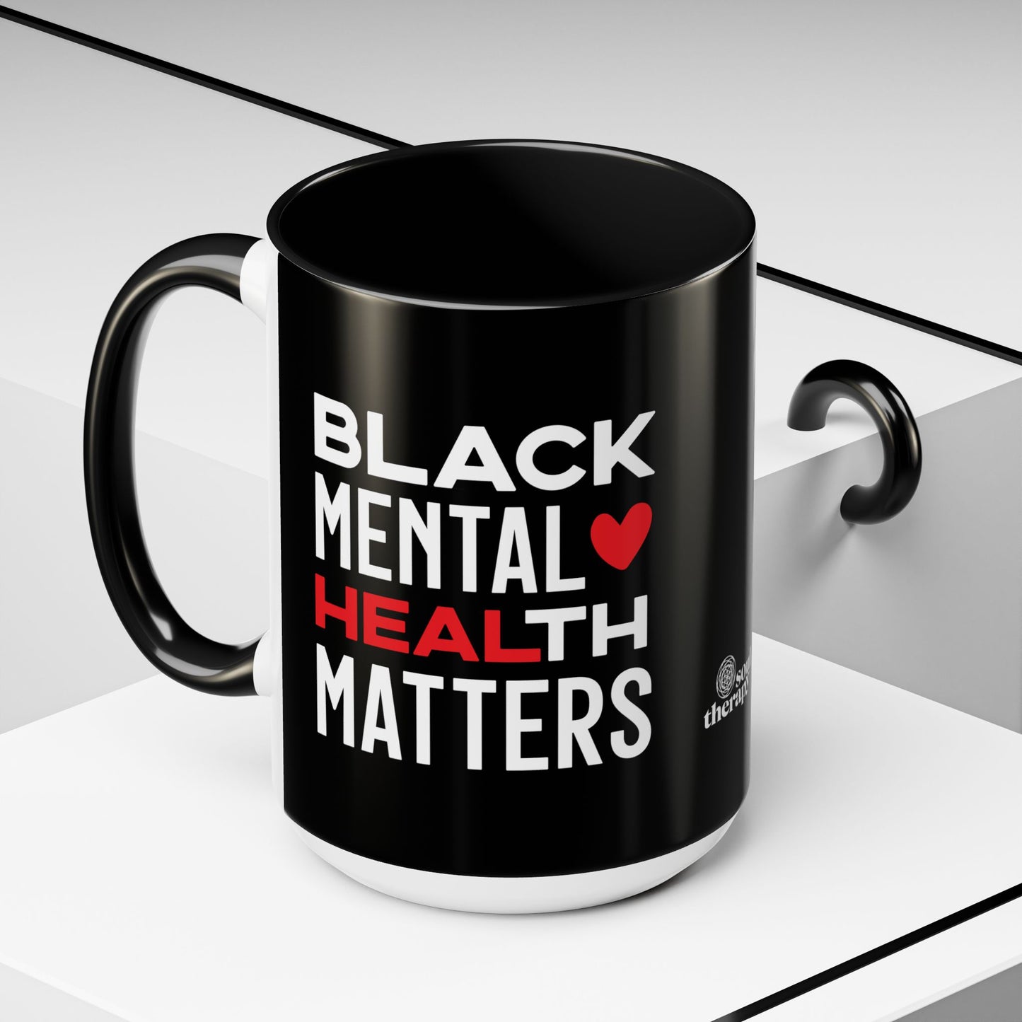 Mug - Black Mental Health Matters Self-Care Coffee Mug (11, 15oz)
