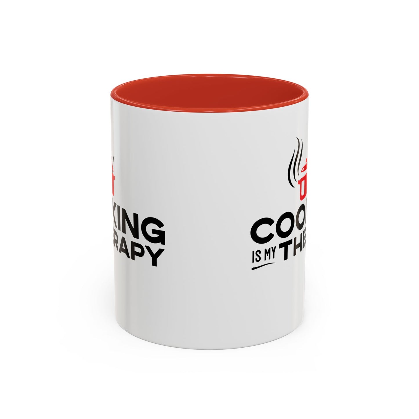 Cooking is My Therapy Accent Mug