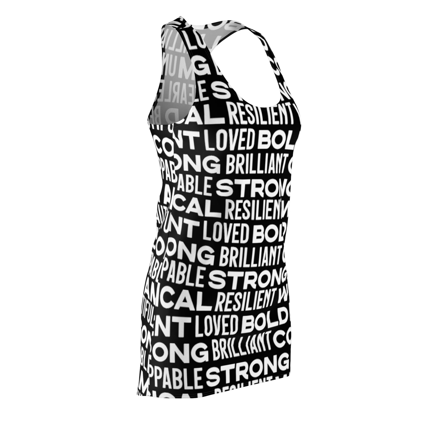 Bold Affirmations Racerback Dress (black)