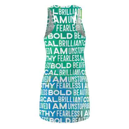 Bold Affirmations Racerback Dress (Caribbean Waters)