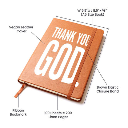 Thank You God Leather Journal